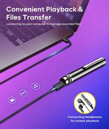 64GB Digital Voice Recorder - ZIPCIDE Voice Recorder With 2400 Hours Recording Capacity And One-Touch Recording, Audio Recorder With Noise Reduction For Class Meetings