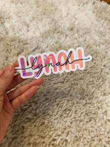 Custom Name Printed Gradient Color Stickers, Personalized Gradient Font Stickers, Paper For Windows, Glasses, Mugs, Water Bottles, Wine Glasses, Custom Text Decals For Weddings, Etc., College Daily Name Stickers, Personalized Rectangular Stickers