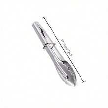 Mini Stainless Steel Food Tongs With Silding Rings 7 Inch Set Of 6 Small Clam Shell Service Tongs For Serving Appetizers Desserts Salads Barbecue And Cooking - 6 Silver - View 4