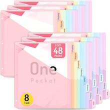 Forvencer 8 Count Dividers 3 Ring Binder, Binder Dividers With Pocket US Letter Size, Binder Dividers With Tabs Office And Home Organization, Multicolor, 1 Set
