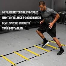 1 件敏捷梯 - 足球篮球健身训练绳梯，步法跳跃速度梯软梯足球训练器材