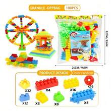 100pcs/150pcs/200pcs/300pcs/440pcs Colorful Building Blocks Set, Educational Assembly Blocks, Medium-Sized DIY Interlocking Bricks (Random Colors), Creative And Imaginative Puzzle Toys, Birthday/Halloween/Christmas/Thanksgiving/Easter Gifts - Multicolor - View 9