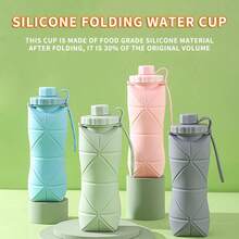 Collapsible Water Bottle Silicone Foldable Water Bottles,Silicone Foldable Water Bottles For Travel, Easy-To-Carry Design And Compact Size,Travel Outdoor Sports Workout Easy-To-Carry Design And Compact Size, 20 Oz