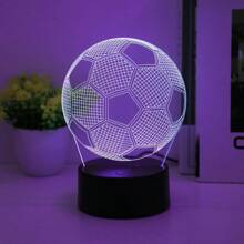 1pc Modern Geometric 3D Football Illusion LED Lamp, Creative USB Night Light With Touch Control - 7 Color Gradient, Suitable For Bedroom, Living Room Decor, Desk Lamp, Holiday, Birthday Gift, Mood Light