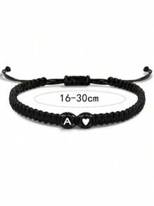 1 pièce Bracelets de couple 26 lettres pour femmes et adolescentes, bracelets tressés ajustables avec initiales de A à Z, cadeaux pour la remise des diplômes, l'anniversaire, la Saint-Valentin