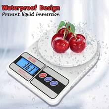 Digital Scale Kitchen Gram Weighs From 1 Gram To 5 Kilos - White - View 4