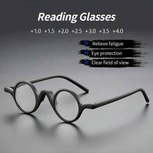 1 buc Ochelari de citit rotunzi retro pentru bărbați, vintage, mici, personalizați, eleganți, ușori, de înaltă calitate, vedere clară pentru computer, citit, jocuri, disponibili în 100-350 de grade