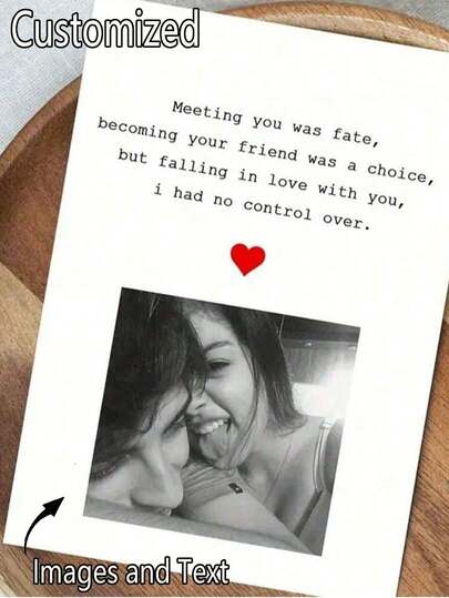 [Customized] Personalized Photo Greeting Card With Envelope, Suitable For Occasions Like Love, Birthday, Missing, Anniversary - Ideal Gift For Partner Or Friend, New Year Card, Can Customize Couple Photos, Love Letter, Valentine's Day Card, Multi-Purpose, Stamp, Minimalist Decor, Modern Unique, Personalized Wedding Gift