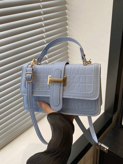 Bolso de hombro de unicolor de moda Otoño/Invierno 2026, bolso cruzado pequeño y cuadrado para mujeres