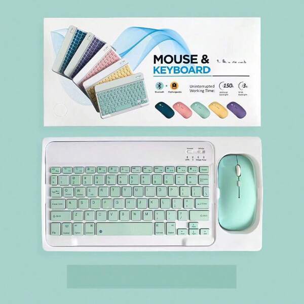 Set de teclado inalámbrico Bluetooth y ratón inalámbrico universal para iPad, tableta, computadora y teléfono, control portable y maravilloso