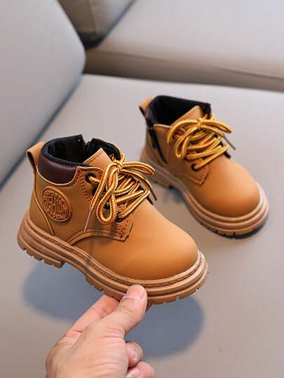 Unisex Baby Fashion Boots, Rubber Soft Sole Casual Versatile Side Zipper Ankle Boots For Outdoor