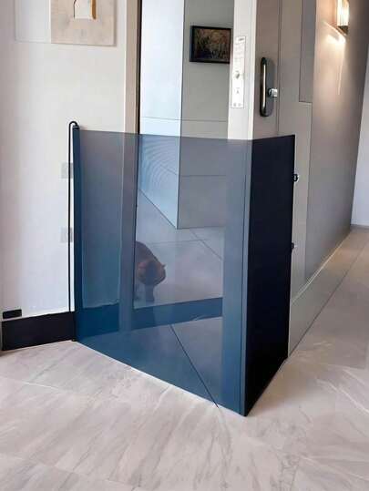 Adjustable Black Pet Gate Door, Easy Install No-Drill Indoor Stair Fence, Dog Gate, Cat Enclosure, Self-Closing Pet Door Gate For Indoor Outdoor Use