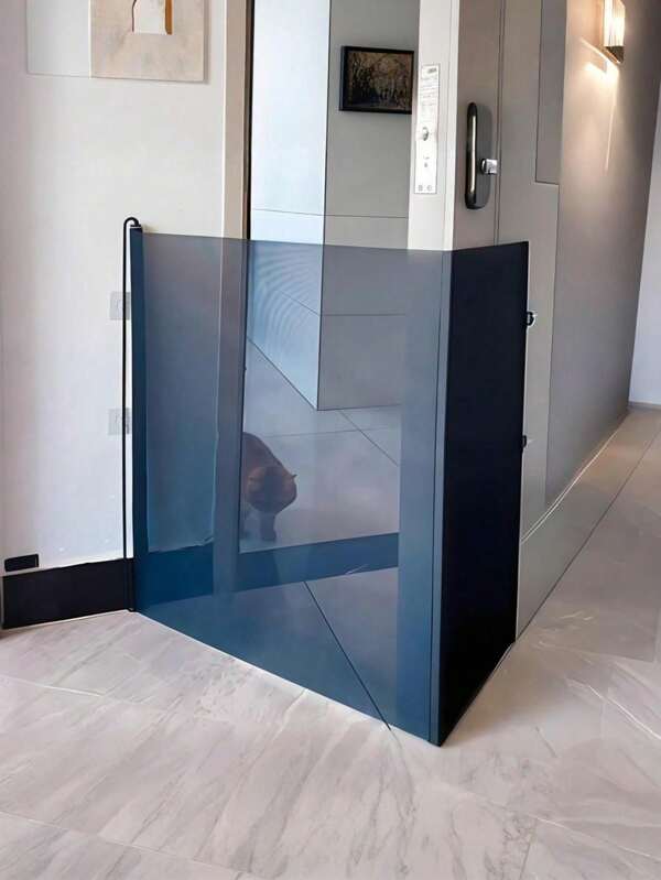 Adjustable Black Pet Gate Door, Easy Install No-Drill Indoor Stair Fence, Dog Gate, Cat Enclosure, Self-Closing Pet Door Gate For Indoor Outdoor Use