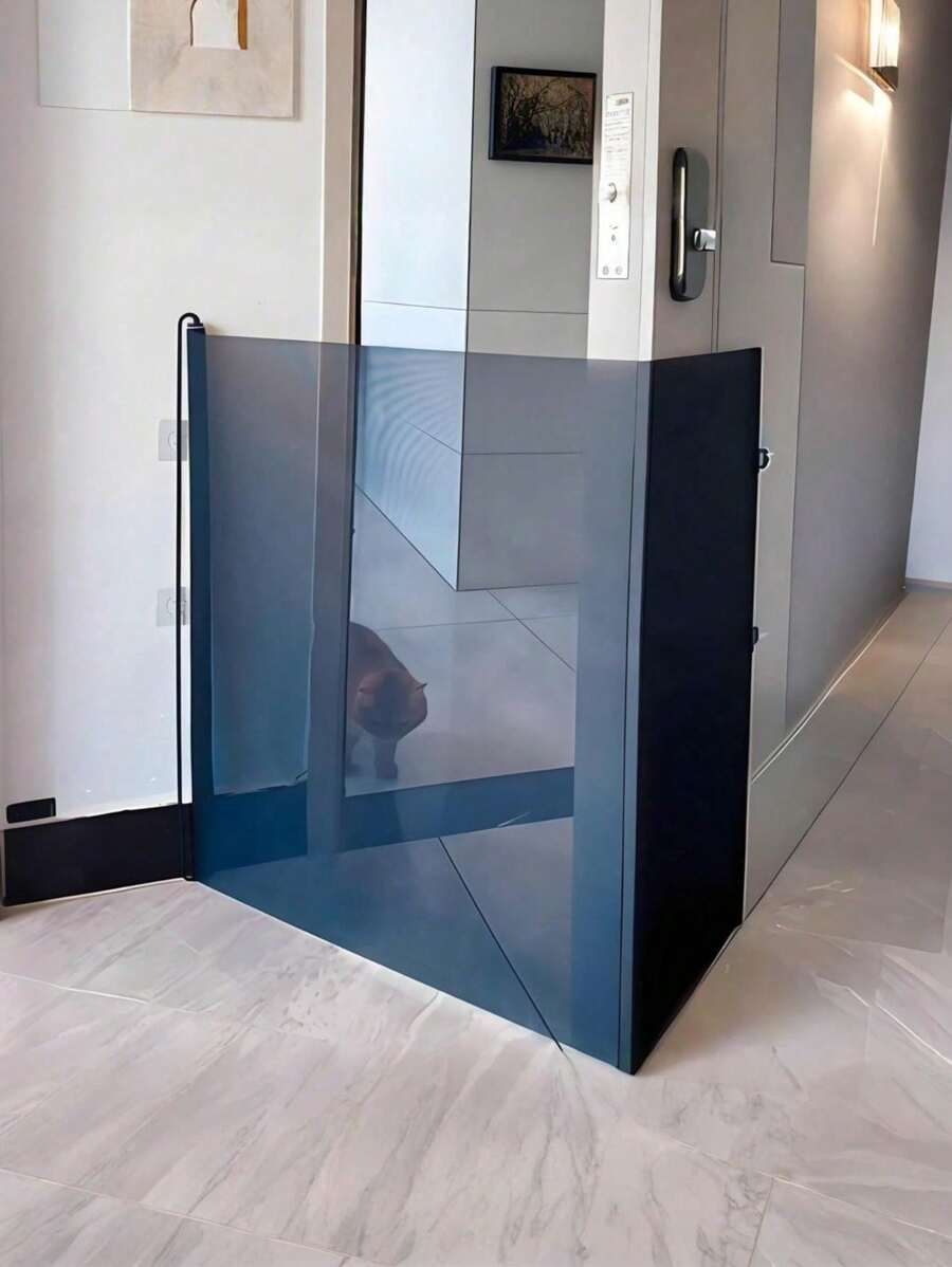 Adjustable Black Pet Gate Door, Easy Install No-Drill Indoor Stair Fence, Dog Gate, Cat Enclosure, Self-Closing Pet Door Gate For Indoor Outdoor Use