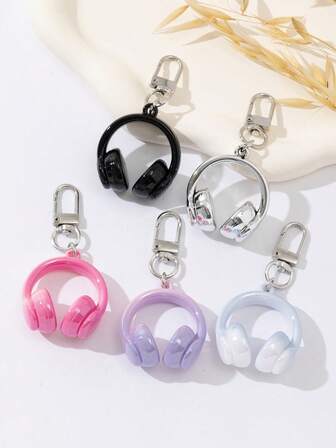1pc Simple & Stylish 3D Headphone Keychain, Creative Bag Pendant Accessory