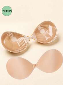 2 paia di reggiseni adesivi senza spalline, push up, invisibili, da attaccare, reggiseni adesivi, biancheria intima invisibile con spessore di 3 cm, adatta per abiti da donna senza schienale, riutilizzabile