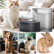 BowlCat Water Fountain No Filter Needed3.5L Large Filterless Automatic Smart Pet Water Fountain Wireless Pet Gravity Water Dispenser For Dogs And Cats Rechargeable Cat Intelligent Drinking WaterPet - White - View 6