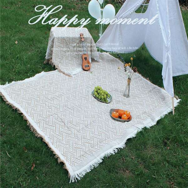 1 pieza Manta de picnic francesa para exteriores, impermeable, esterilla de suelo para acampar con grosor reforzado, manta de playa, estilo Ins como funda para maletero