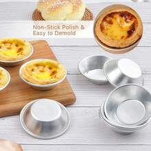 10/20个装铝制蛋挞模具，甜点模具，不粘可重复使用 - 彩色 - 查看 7