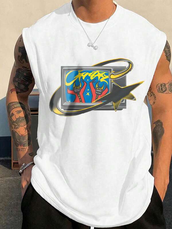 T-shirt décontracté ample pour homme avec motif graphique de dessin animé, respirant et confortable, convient pour le port quotidien, l'extérieur et l'intérieur, l'été