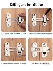 5 件重型不锈钢门锁 - 工业级，耐用旋转门扣，带钥匙控制，适用于家庭和浴室安全，浴室门把手