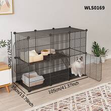 Multi-Layer Cat Cage With Litter Box, Indoor Cat Furniture, Pet Cat Home, Small Size - Multicolor - View 4