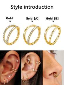 1 Piece/High-Quality Hypoallergenic 316L Stainless Steel Silver Nose Ring, Set With Zirconia, Sport And Running Anti-Loss Design, 16G Closed Hoop, Suitable As Jewelry Gifts For Boyfriend/Girlfriend.