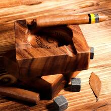 Custom Engraved Cigar Ashtray – Walnut Wood Ashtray For Graduation Parties – Perfect Husband & Groomsman Gift – Cigar Lover's Essential