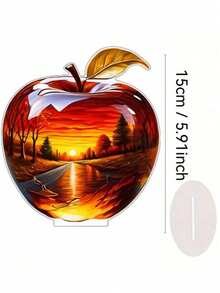 1pcs2D平面厚度0.3厘米水晶苹果创意家居客厅桌面摆件，彩色亚克力活力波西米亚风格，收藏雕像，桌面匾额，适用于客厅、卧室、书房和办公室装饰 - 彩色 - 查看 8