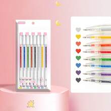 12支/8支彩色闪光滚珠笔套装，1.0毫米中号笔尖，防水塑料圆珠笔，墨水量清晰可见，适用于纸张、绘画、标记、日记、涂色、艺术项目。极致亮丽的金属色，学校用品，返校季