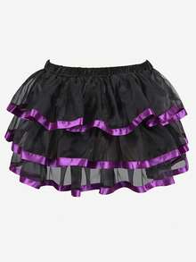 Women's Tulle Bustle Skirt Steampunk Skirt Women Dress Overskirt Costume Cosplay Halloween Costume - Màu tím - Xem 5