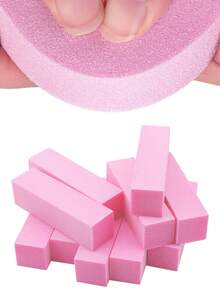 5件套指甲锉粉色海绵豆腐块美甲工具高弹性四面抛光打磨锉指甲锉工具