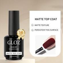 GLOZ 3pcs/Set 18ml Matte No-Wipe Gel Nail Polish Base Coat, Long-Lasting Gel Nail Polish Starter Kit, DIY Design For LED Lamp, Gift For Women - 無色 - 查看 4