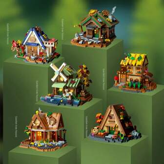 Nya ankomster Skogshus i trä Miniatyr Arkitektonisk Modell Byggklossar Leksaker DIY Montering Mini Husblock Set, Heminredning, Födelsedagspresenter/Julklappar