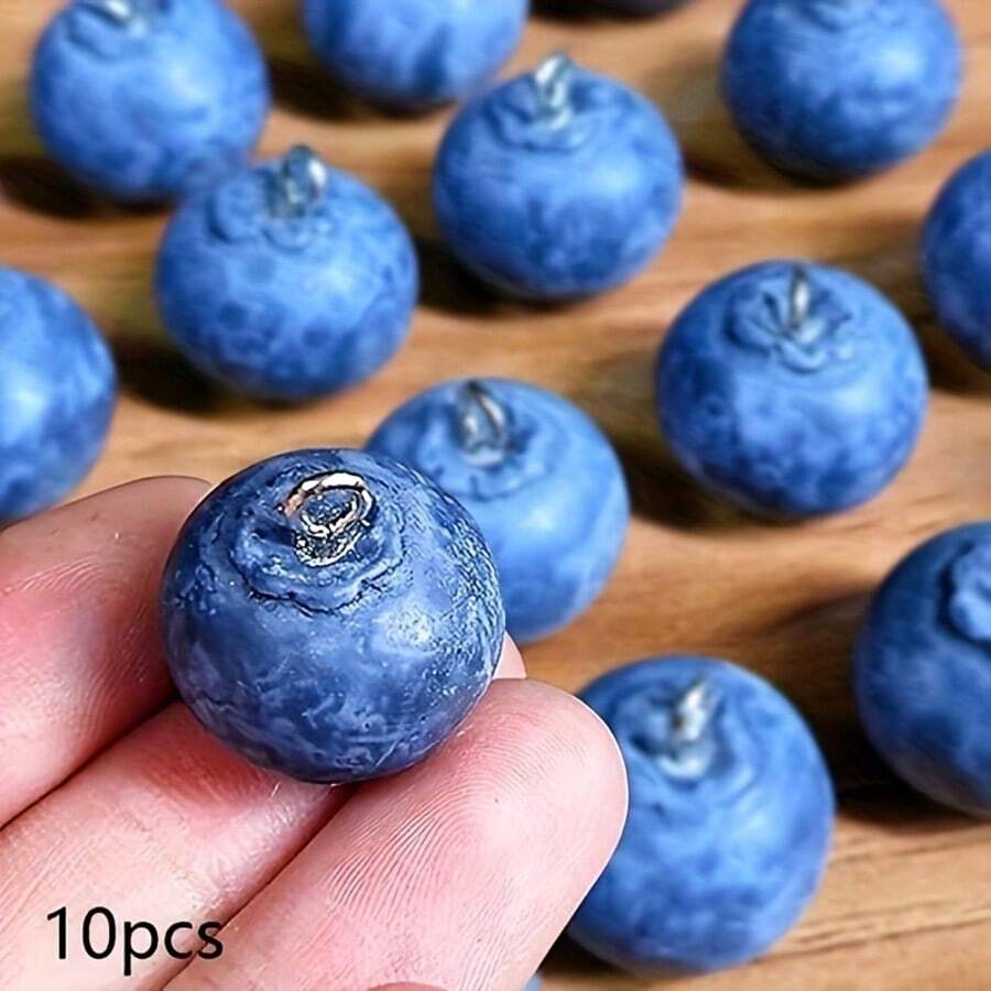 10 件树脂蓝莓珠宝吊坠，适合 DIY 迷人珠宝制作