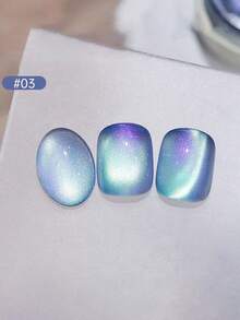 Miss Leia 6支/套 15ml 春夏新款极光猫眼凝胶指甲油，时尚美白，全套彩色玻璃珠水晶猫眼指甲油，流行色，适合新手，可用于美甲沙龙、DIY、度假、海滩、女士礼物，四季皆宜 - 彩色 - 查看 12
