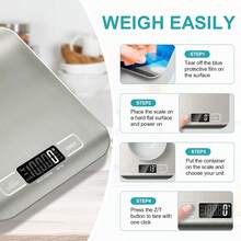 Food Scale, Kitchen Scale, Weight Scale Grams And Ounces For Weight Loss, Baking, Cooking, Keto And Meal Prep, LCD Display, 304 Stainless Steel
