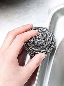 6 件/12 件不锈钢厨房清洁球、厨房用钢刷、非电动洗碗刷、适用于碗、锅、炉灶不锈钢刷钢丝绒、清洁用品、用于洗碗、锅、炉灶的清洁刷、不锈钢丝刷钢用于擦洗锅、炖锅、炉灶和浴室、厨房用洗涤器 - 彩色 - 查看 6