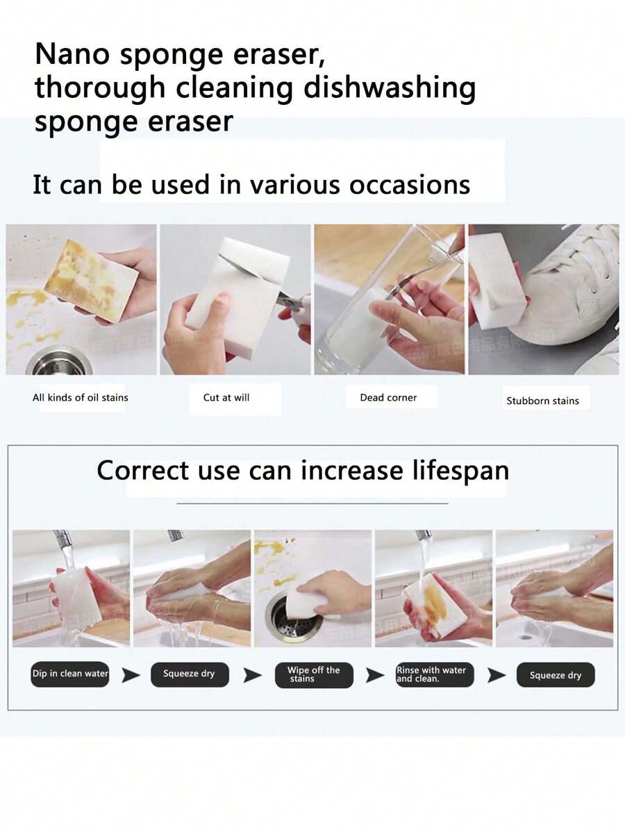 6/8/12/16/24/32/48pcs,Magic Sponge Eraer,Foam Cleaning Pad,Multifunctional Household Cleaning Sponge,Kitchen Dishwashing Sponge,Suitable For Furniture,Bathroom,Bathtub,Sink,Floor.Wall.Cleaning Supplies,Household Gadgets,Ready For School