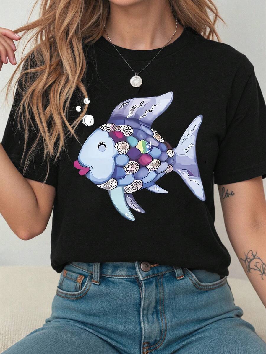 Áo thun ngắn tay màu trơn, đa năng, cỡ lớn, màu đen, thích hợp cho mùa hè. - màu đen - Xem 1