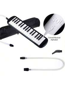 32 Keys Melodica With Mouthpiece Air Piano Keyboard Musical Instrument With Carrying Bag