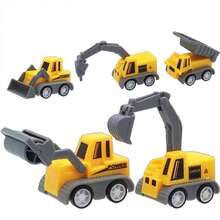 Set de 12 piezas de mini vehículos de construcción, 5 estilos surtidos que incluyen taladro, excavadora, bulldozer, rodillo compactador y volquete (Gustado por niños, niñas, bebés) - Plástico duradero, estilos multicolor, regalo perfecto para Navidad/cumpleaños para niños - Multicolor - Ver 7