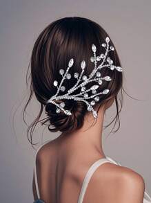 Women Bandana1 Piece Shiny Silver Rhinestone Hairband Elegant Unique Tree Branch Design Headdress Bridal Wedding Plate Hair Decoration Hair Accessories Daily Simple Casual Accessories Turban Headband