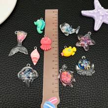 10/20/30pcs Random Mix Ocean Animal Resin Charms Cute Cartoon Sea Animal Pendants Sea Creature Charms Lovely Marine Life Hang Ornament For DIY Crafts Earring Necklace Keychain Jewelry Making