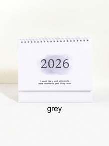 1 pièce Calendrier de bureau 2025 de taille moyenne à couleur unie - reliure en anneau métallique, page intérieure avec motif de paysage naturel personnalisable, calendrier de bureau à retournement vertical, fournitures de bureau, cadeaux pour amis (avec autocollants), rentrée des classes, rentrée des classes, fournitures scolaires