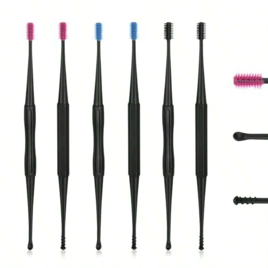 WJL06QGrips Ear Wax RemovalSpiral Ear Wax Removal Tool 6PCS Reusable Earwax Removal Kit Safe Ear Cleaner Ear Picker Flexible Double Sided Head Ear Wax Removal Kits For Olders Adultm1 - 如圖 - 查看 1