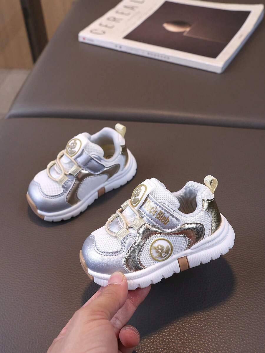 1 双婴儿防滑软底透气运动鞋/幼儿学步鞋，春/秋 - 金色 - 查看 1