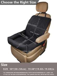 1 Pc Solid Color Plaid Pet Car Seat Cover, Waterproof Mat For Cats & Dogs - Multicolor - View 2