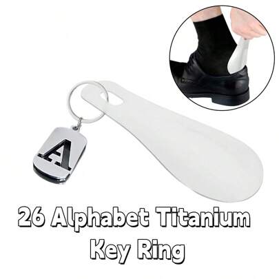 [Novo e mais vendido] Chaveiro de aço inoxidável com letras A-Z para pendurar sapatos, calçadeira antiderrapante, essencial para esportes e fitness, letras de casal personalizáveis, levantador de sapatos portátil, substituição de calçadeira
