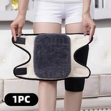 1件/2件防风膝毯秋冬加厚抓绒腿套柔软舒适羔羊毛开放式保暖护膝可调节毛绒均码适合老年人时尚男女日常防寒针织护膝 - 彩色 - 查看 16